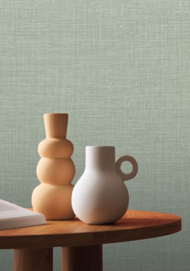 Casamance 73816304 Mouvements Shinok Sauge - tapeta imitująca len