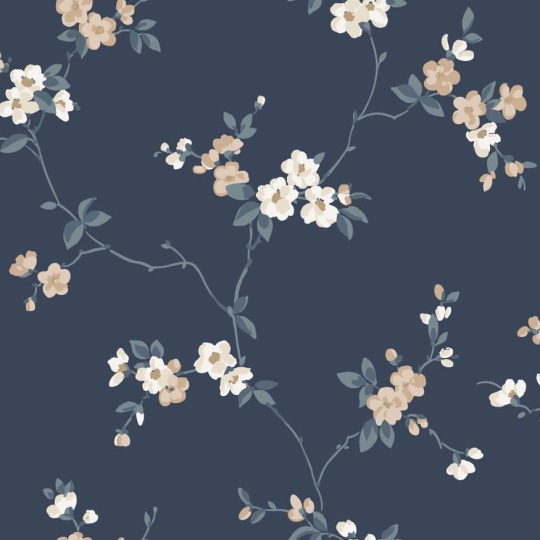 Sandberg S10189 Villa Dalaro II Engla Classic Blue - tapeta w kwiaty jabłoni