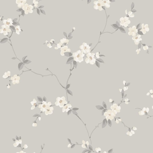 Sandberg S10187 Villa Dalaro II Engla Mineral Grey - tapeta w kwiaty jabłoni