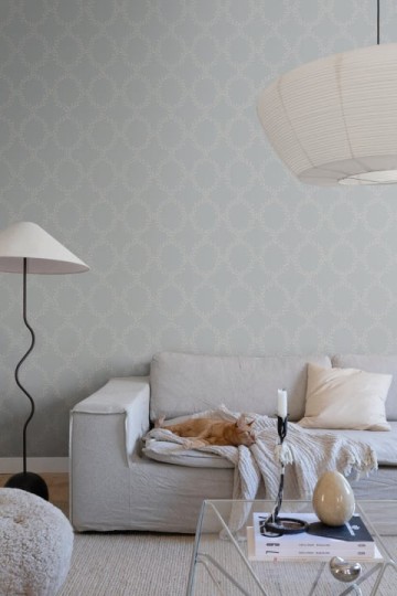 Sandberg S10202 Villa Dalaro II Wilma Misty Blue - tapeta w wieńce laurowe