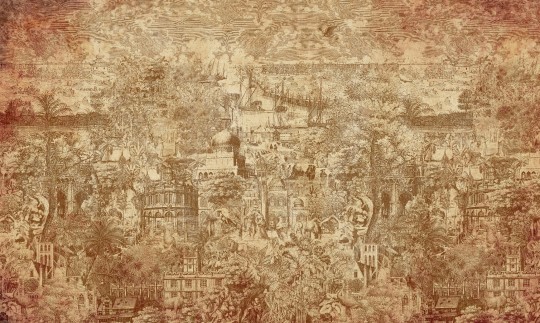 Wall Art Gulliver Rust - mural z nadmorskim miastem