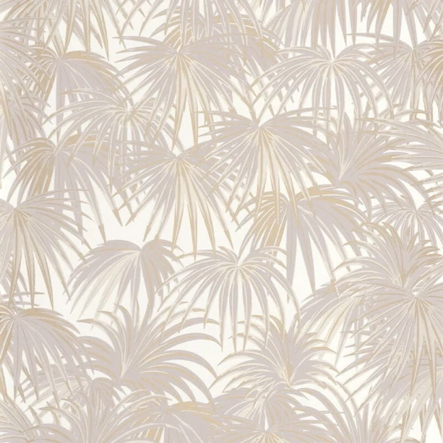 Casadeco 88651303 Twenties Charleston Beige Lin - tapeta liście palmy