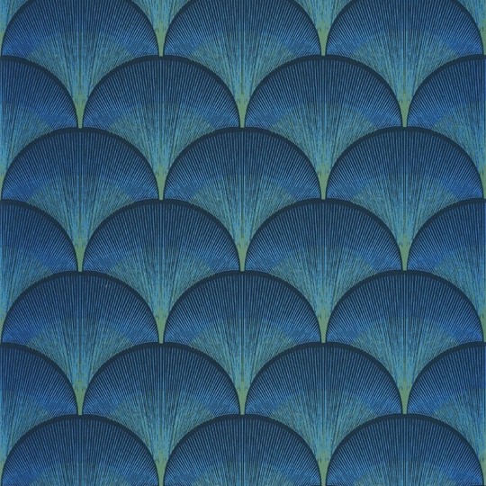 Casadeco 88666566 Twenties Broadway Bleu Indigo - tapeta w stylu art-deco