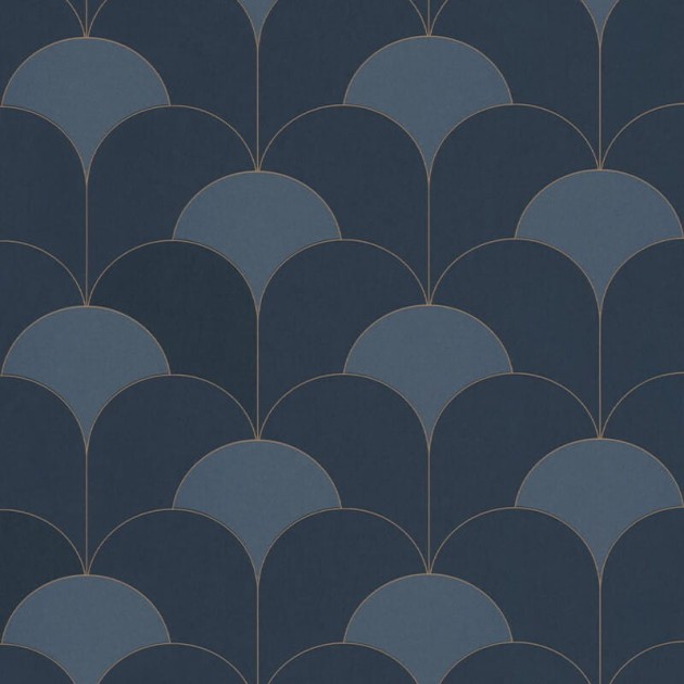 Casadeco 88686406 Twenties Theatre Bleu Orage - tapeta w stylu art-deco