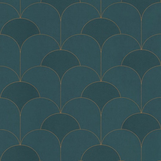 Casadeco 88687525 Twenties Theatre Vert Conopee - tapeta w stylu art-deco