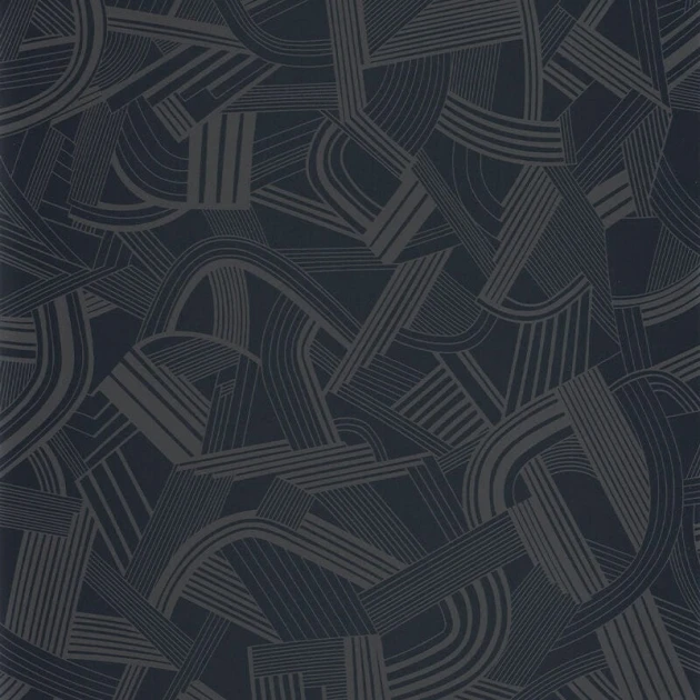 Casadeco 88699515 Twenties Music Hall Noir Reglisse - tapeta geometryczna