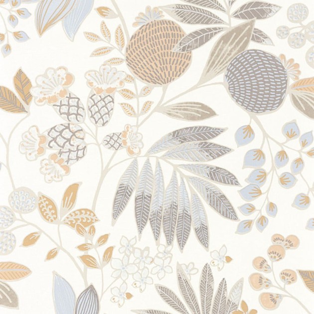 Casadeco 88801212 California Palm Springs Naturel - tapeta roślinny zielnik