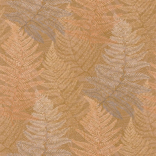 Casadeco 88812424 California Yosemite Jaune Ocre - tapeta liście sekwoi