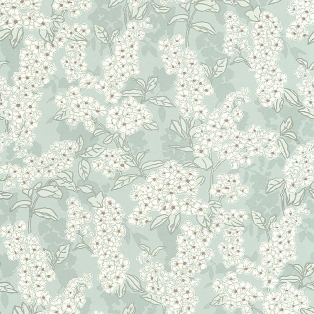 Casadeco 88736286 Kyoto Ume Bleu Nuage - tapeta w kwiaty wiśni