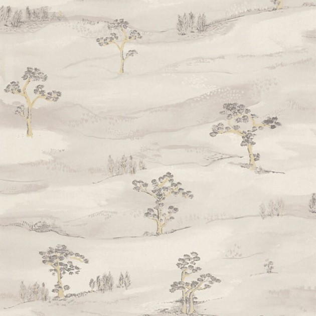 Casadeco 88749053 Kyoto Mokuso Gris Plume - tapeta orientalny krajobraz