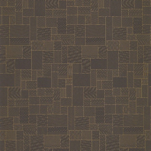 Casadeco 88769927 Kyoto Kensai Noir Fusain - tapeta geometryczna w orientalnym wydaniu