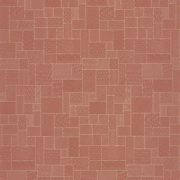 Casadeco 88768879 Kyoto Kensai Rouge Carmin - tapeta geometryczna w orientalnym wydaniu