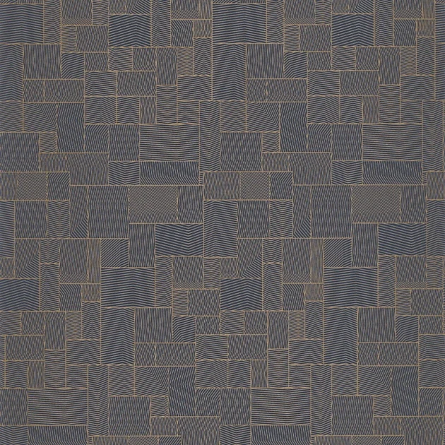 Casadeco 88766842 Kyoto Kensai Bleu Encre - tapeta geometryczna w orientalnym wydaniu
