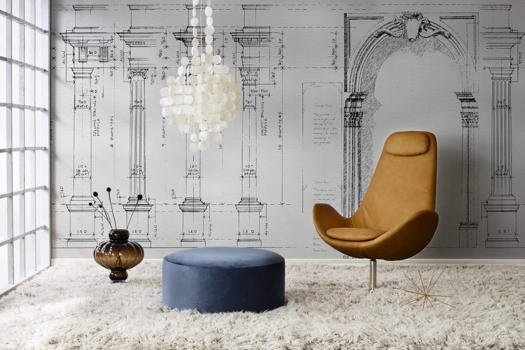 Rebel Walls R19400 Lars Wallin Studio Wallin Sketch - mural z motywem szkicu na papierze