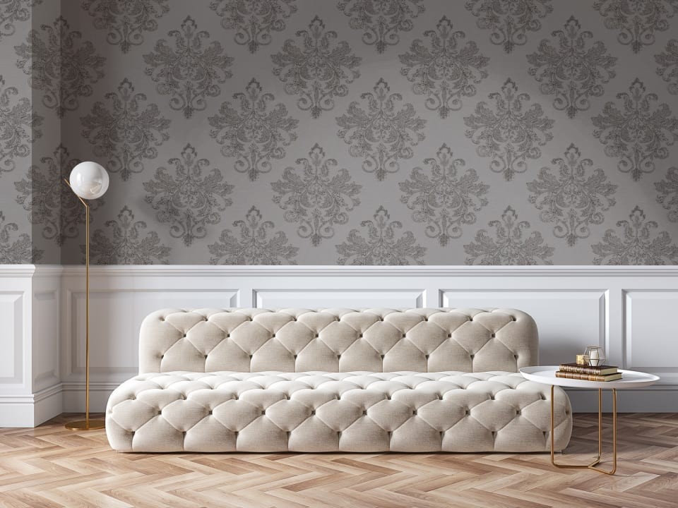 Rebel Walls R19403 Lars Wallin Baroque Pearl Beige - mural medaliony z pereł
