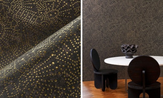 Arte 74031 Kharga Gobi Midnight Blue - tapeta o wzorze mieniących się kropek