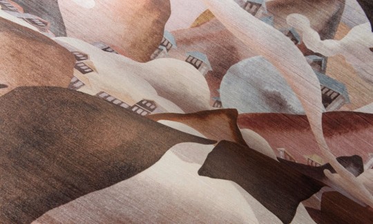 Arte 11551 Alaya Manali Sepia Clouds - tapeta z motywem górskich wiosek