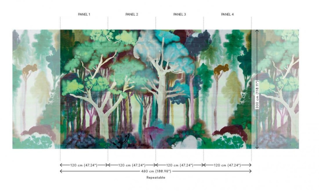 Arte 11531 Alaya Banyan Deep Forest - mural w drzewa figowe