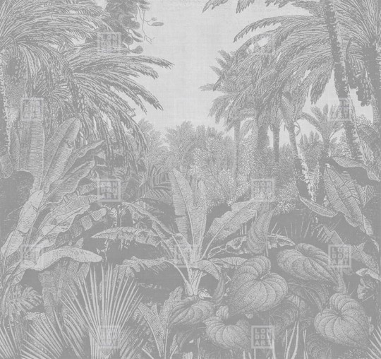 London Art 17016-05 22 Iconic Re-edition Tropical Mornings - tropikalny mural z motywem dżungli