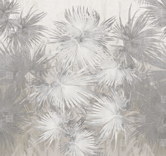 London Art 19073-04 22 Iconic Re-edition Just Breathe - mural z motywem liści palm