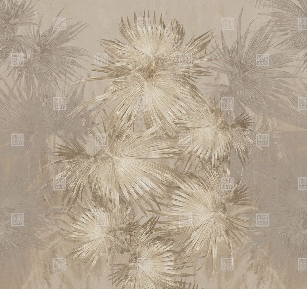 London Art 19073-05 22 Iconic Re-edition Just Breathe - mural z motywem liści palm