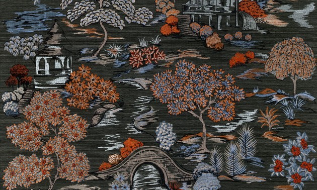 Arte 54501 Osmanthus Gardens Of Okayama Midnight Garden - tapeta z krajobrazem japońskiego ogrodu