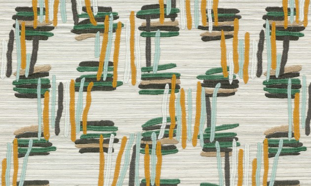 Arte 54520 Osmanthus Tatami Green Almond - tapeta geometryczna