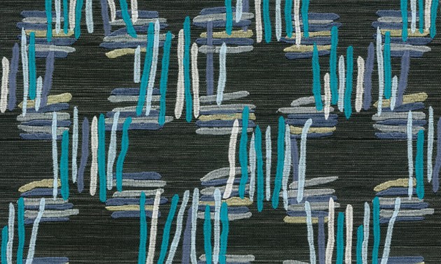 Arte 54523 Osmanthus Tatami Deep Blue - tapeta geometryczna