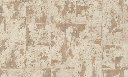 Arte 48041 Les Forets Eclat White Patina - tapeta korkowa z metalizującymi elementami