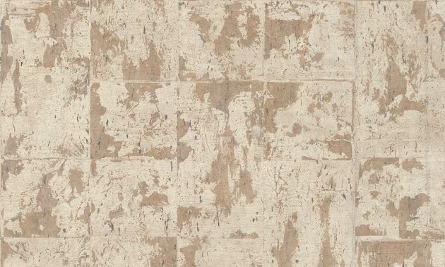 Arte 48041 Les Forets Eclat White Patina - tapeta korkowa z metalizującymi elementami