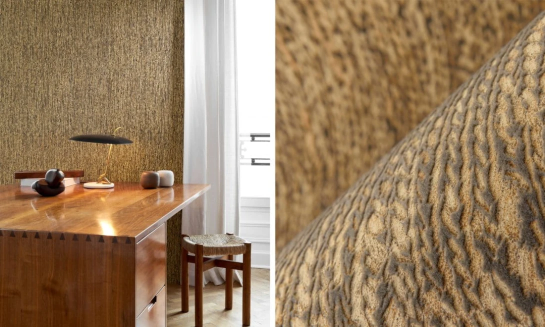 Arte 48051 Les Forets Tresse Sepia - tapeta o wzorze drobnych warkoczy