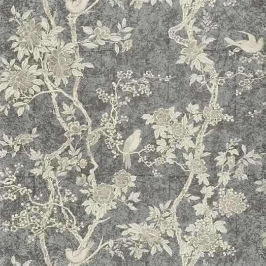 Ralph Lauren PRL048/09 Signature Papers IV Marlowe Floral Prussian Gunmetal- tapeta w kwiaty