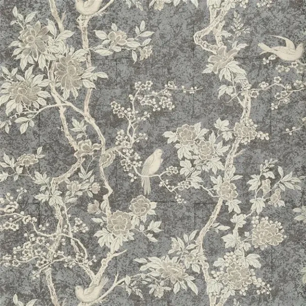 Ralph Lauren PRL048/09 Signature Papers IV Marlowe Floral Prussian Gunmetal- tapeta w kwiaty