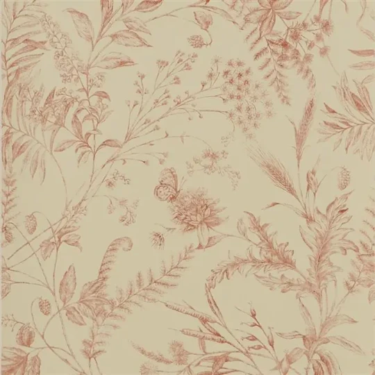 Ralph Lauren PRL710/07 Signature Florals Fern Toile Drawing Vintage Tea - tapeta botaniczna