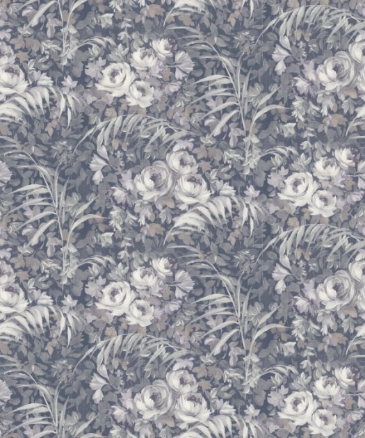 Rebel Walls R19210 Vintage Brocade Dazzling Foliage Blue - mural roślinny