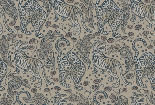 Rebel Walls R19211 Vintage Brocade Year of The Tiger Sand - tapeta w tygrysy