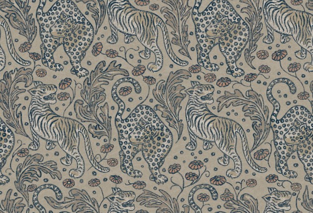 Rebel Walls R19211 Vintage Brocade Year of The Tiger Sand - tapeta w tygrysy