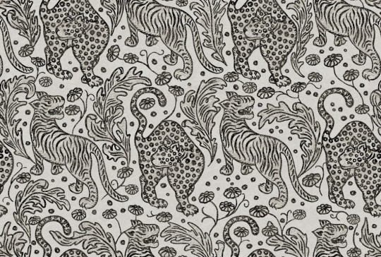 Rebel Walls R19215 Vintage Brocade Year of The Tiger Graphite - tapeta w tygrysy