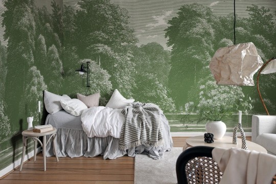 Rebel Walls R19220 Vintage Brocade Spring Season Green - mural leśny