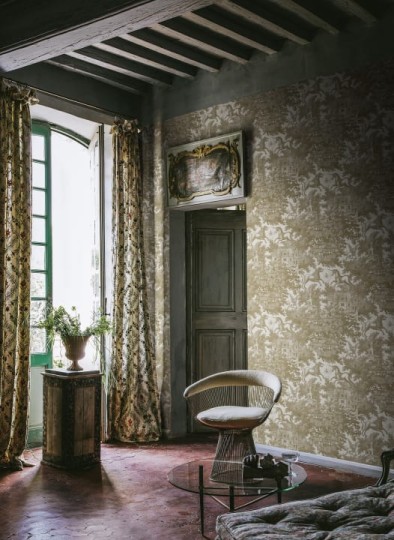 Rebel Walls R19229 Vintage Brocade Fairy Tale Castel Gold - tapeta bajeczna