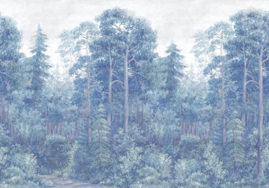 Rebel Walls R19230 Vintage Brocade Green Wood Mist - mural leśny