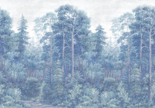 Rebel Walls R19230 Vintage Brocade Green Wood Mist - mural leśny