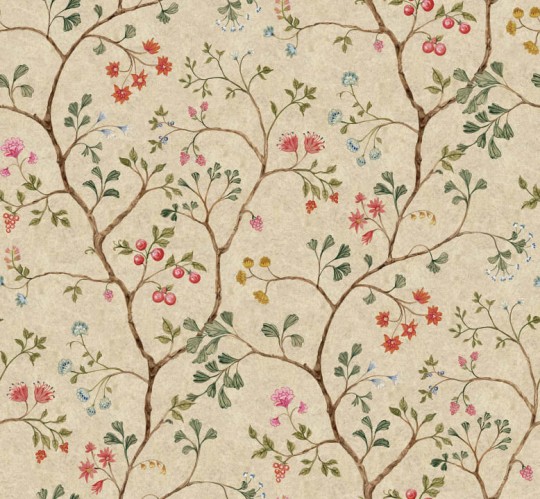 Rebel Walls R19232 Vintage Brocade Song Tree Sand - mural roślinny