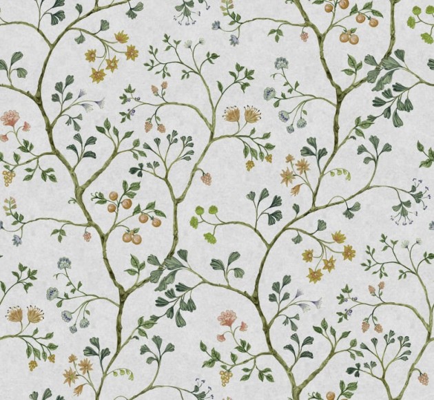 Rebel Walls R19234 Vintage Brocade Song Tree Pearl - mural roślinny