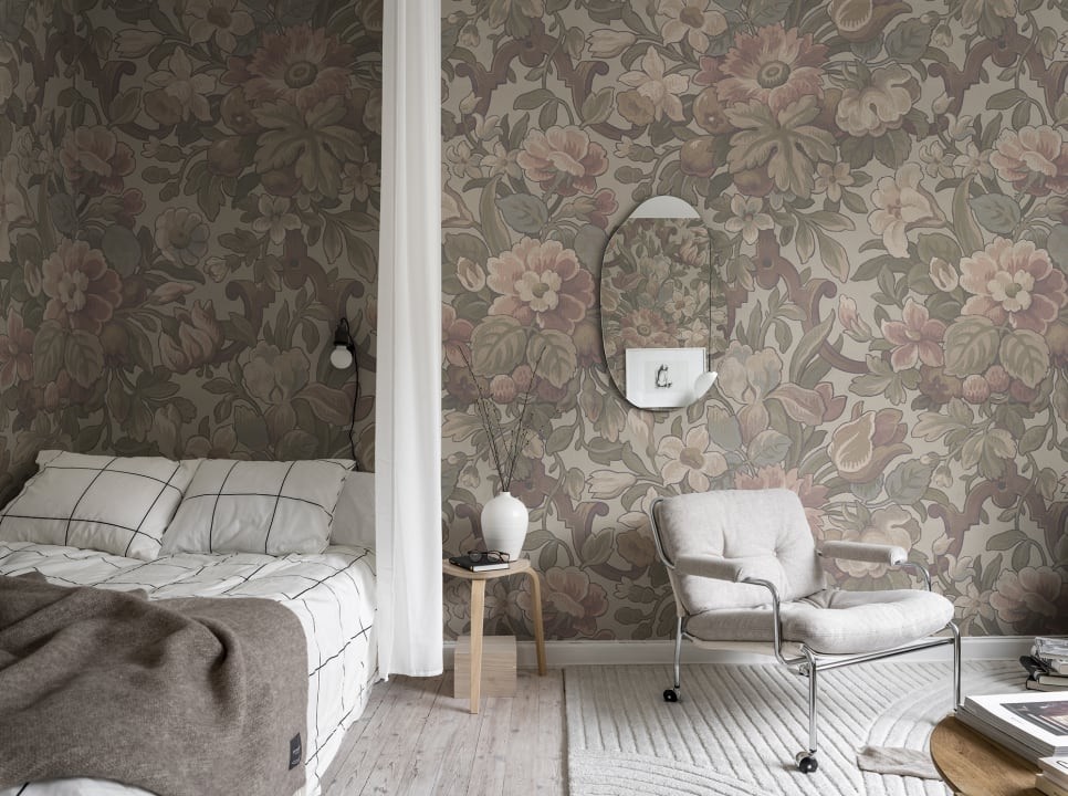 Rebel Walls R19239 Vintage Brocade Vintage Flora Pastel - mural w kwiaty