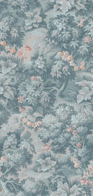 Rebel Walls R19244 Vintage Brocade The Path Lightblue - mural roślinny