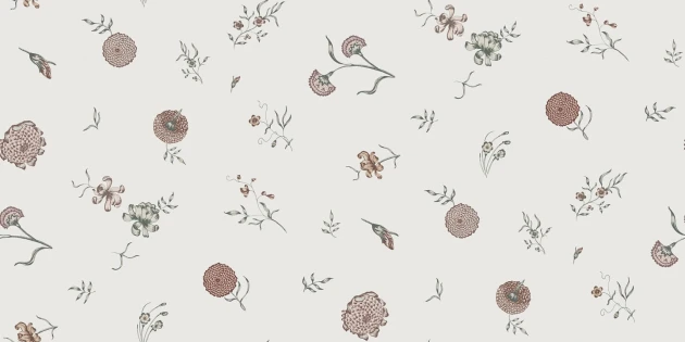 Rebel Walls R19251 Vintage Brocade Flower Fall Pearl - mural w kwiaty