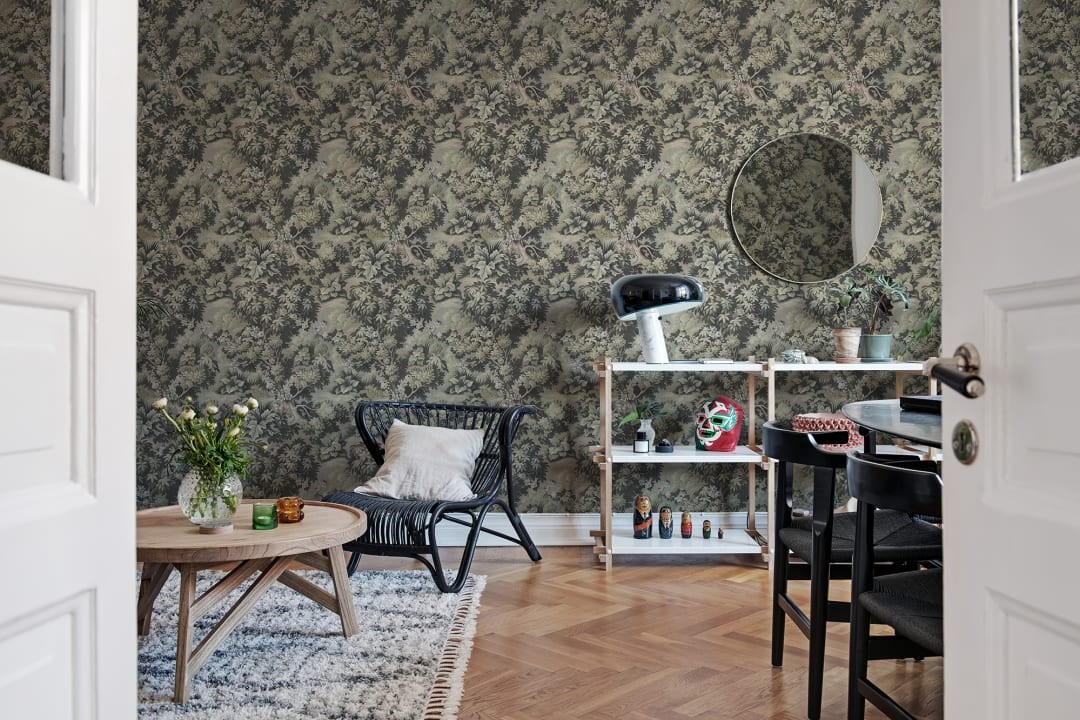 Rebel Walls R19254 Vintage Brocade Blooming Park Dark - tapeta roślinna
