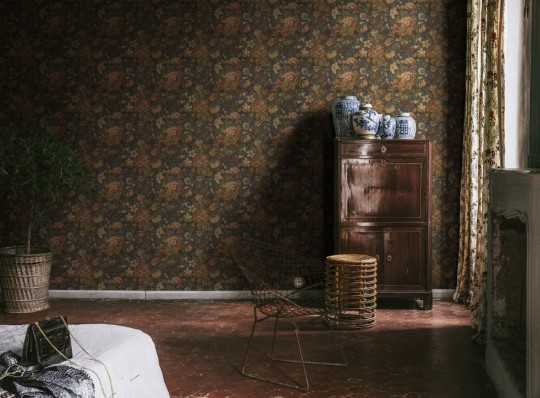 Rebel Walls R19267 Vintage Brocade Vintage Garden Blue - tapeta w kwiaty