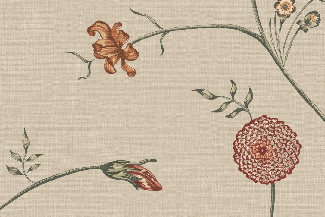 Rebel Walls R19284 Vintage Brocade Flower Thread Sand - tapeta w drobne kwiaty